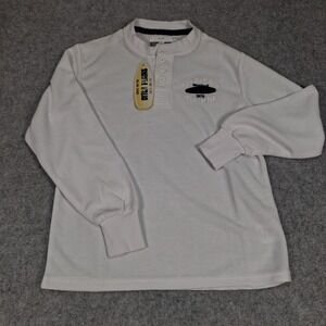 Ditch Plains Henley Shirt Boys M‎ 10/12 White Montauk Surf Team DP7005B